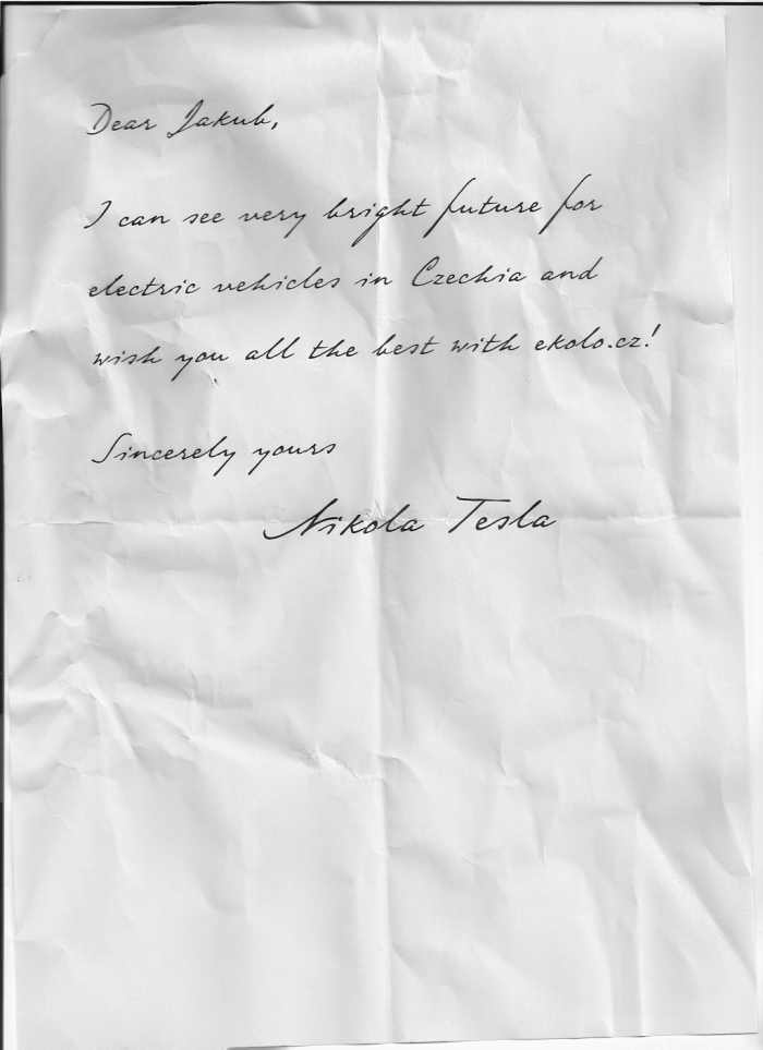 Scan letter from Mr. Tesla