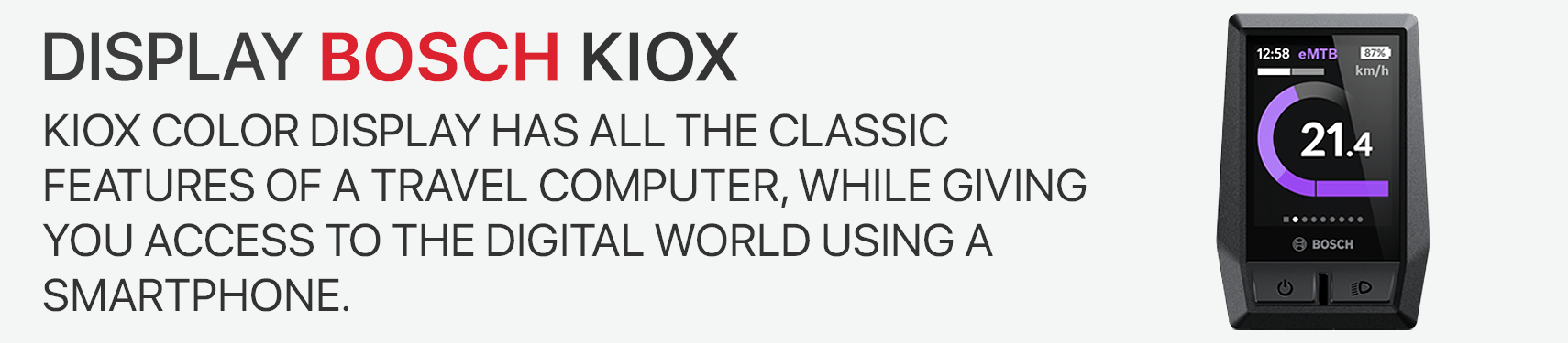 Kiox color display has all the classic features of a travel computer, while giving you access to the digital world using a smartphone.