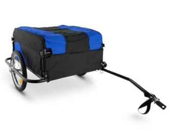 Nákladní vozík za kolo se 130l boxem pro až 60kg nákladu s nylonovou plachtou na 16" kolech.