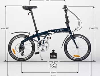 Skládací kolo Foldy - technická data